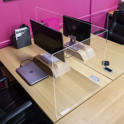 Office desk protective screen - L Shape 1200mm x 800mm