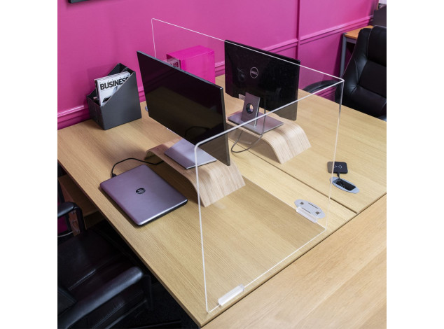 Office desk protective screen - L Shape 1200mm x 800mm